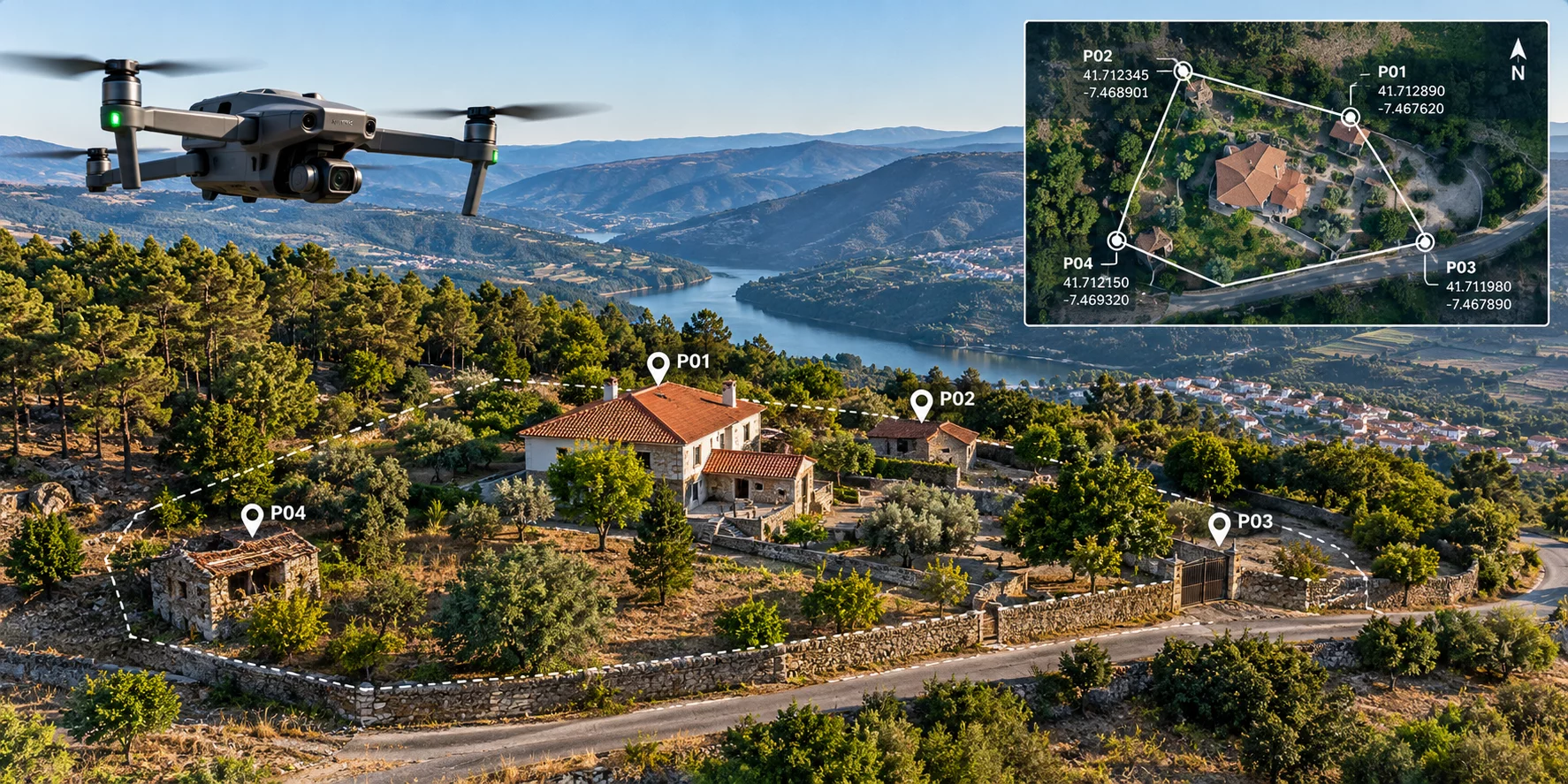 Documentação aérea e territorial georreferenciada com drone