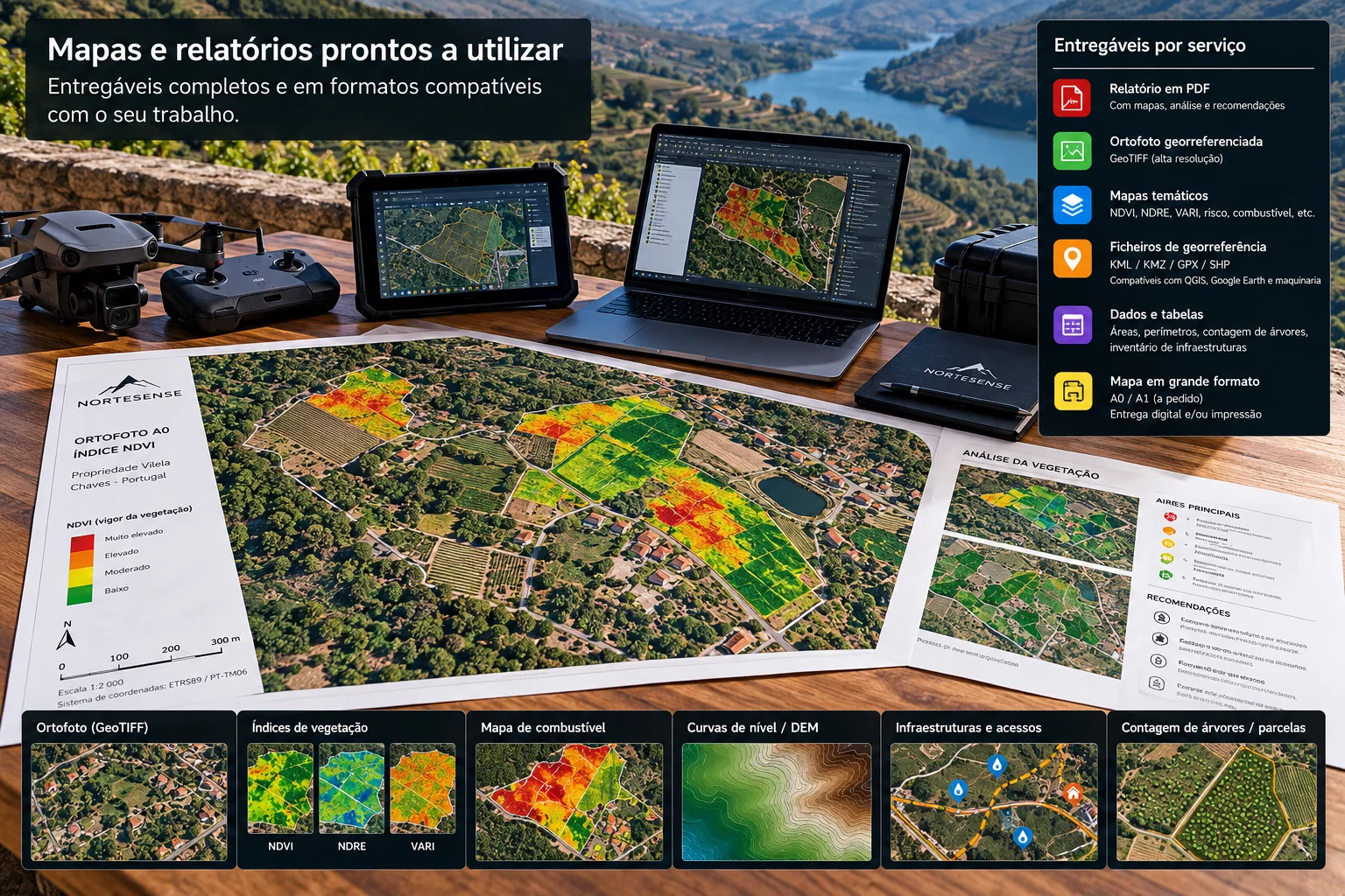 Mapa territorial em grande formato e entregáveis digitais para utilização técnica